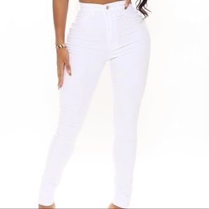 Classic High Waist Skinny Jeans - White